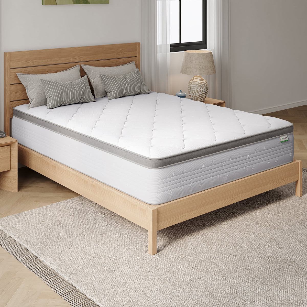 Novilla Easeon 12" Medium Pocket Spring Hybrid Mattress,Queen