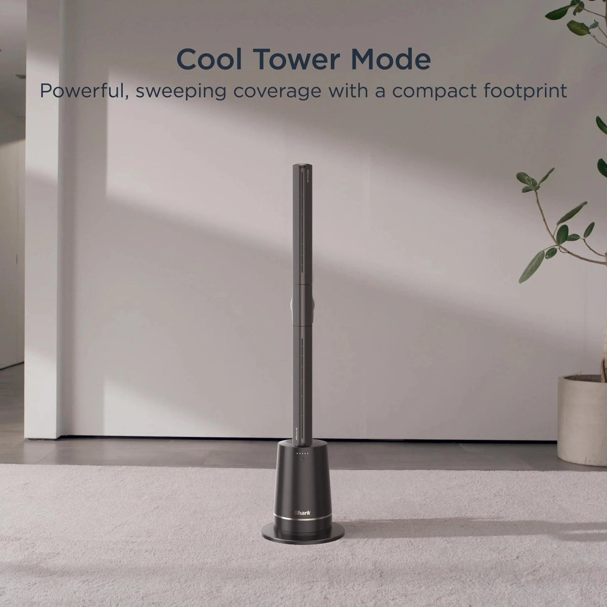 Shark TurboBlade Fan XL �� Ultra-Customizable Bladeless Tower, Pivots, Twists, Oscillates 180��, TF200, Charcoal