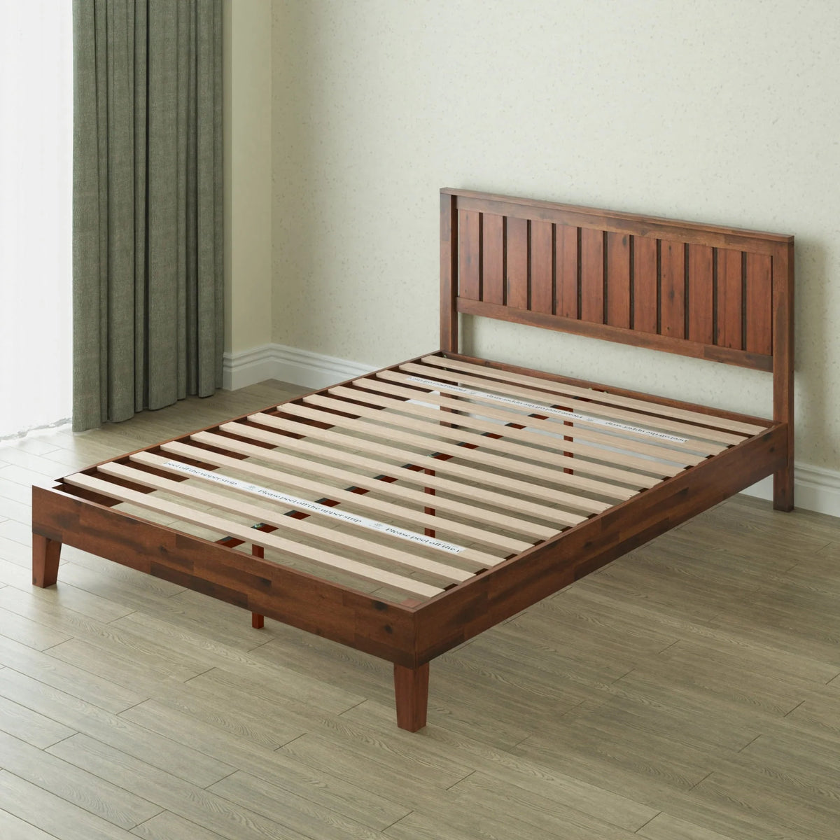Zinus Vivek 37" Deluxe Wood Platform Bed Frame with Headboard, King