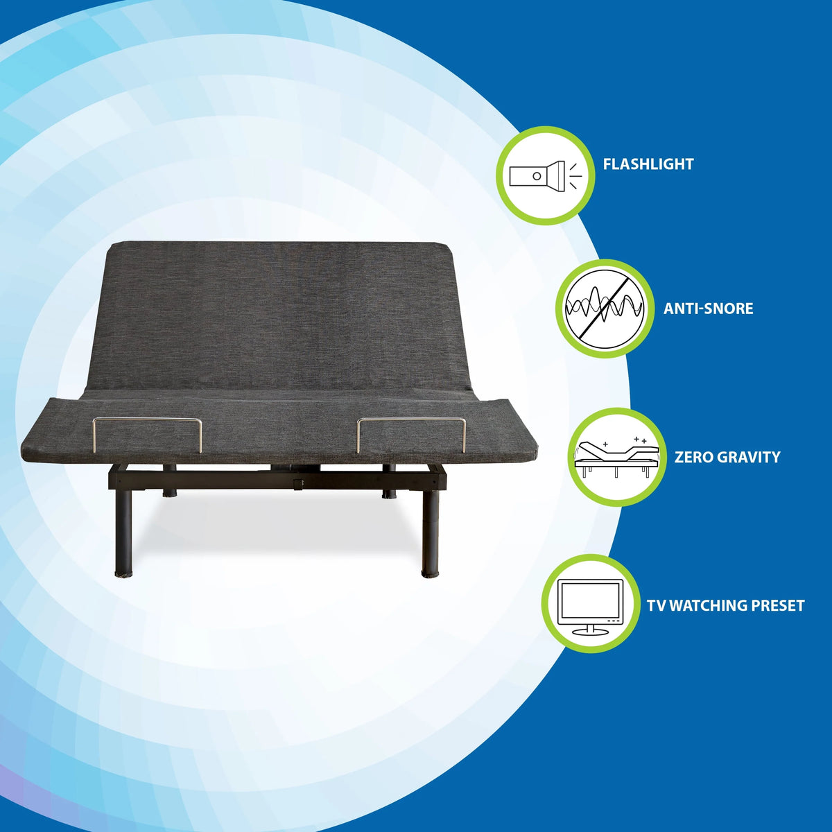 Boyd Sleep Adjusta-Flex Zero Gravity Adjustable Anti Snore Power Base, Queen