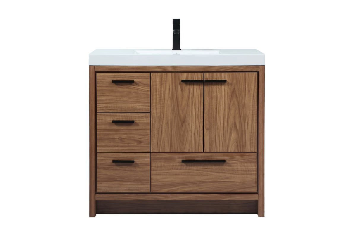 36 inch single bathroom vanity in natural oak