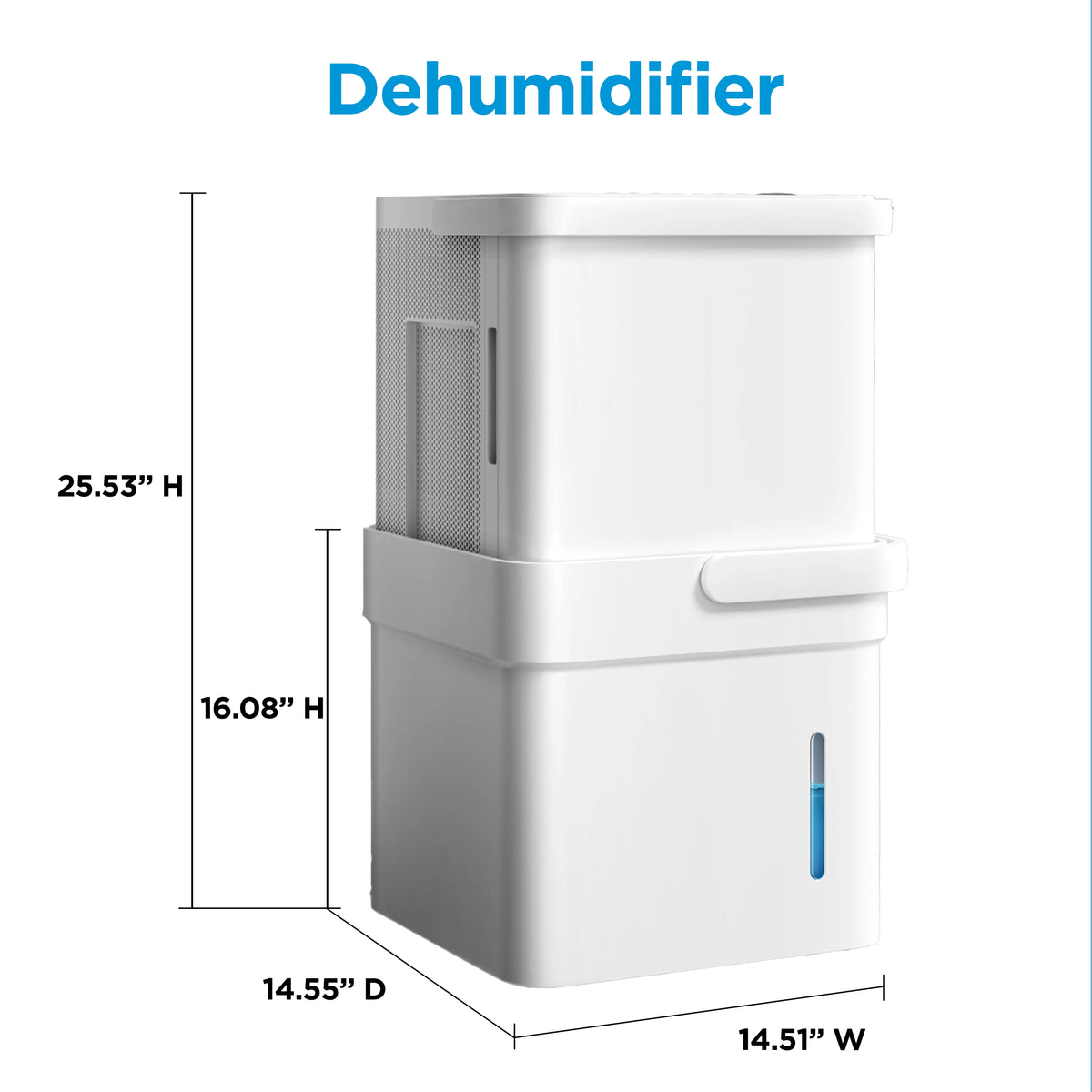 Midea Cube 20-Pint Smart Wi-Fi Dehumidifier, White, Automatic Shut-Off