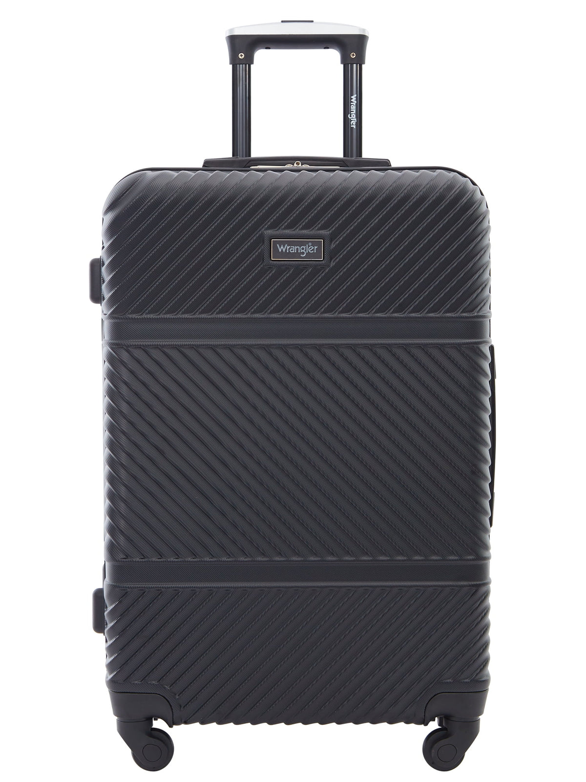 Wrangler 4 Pc Hardside Spinner Luggage Set with 20" & 25" Suitcases and Packing Cubes, Black