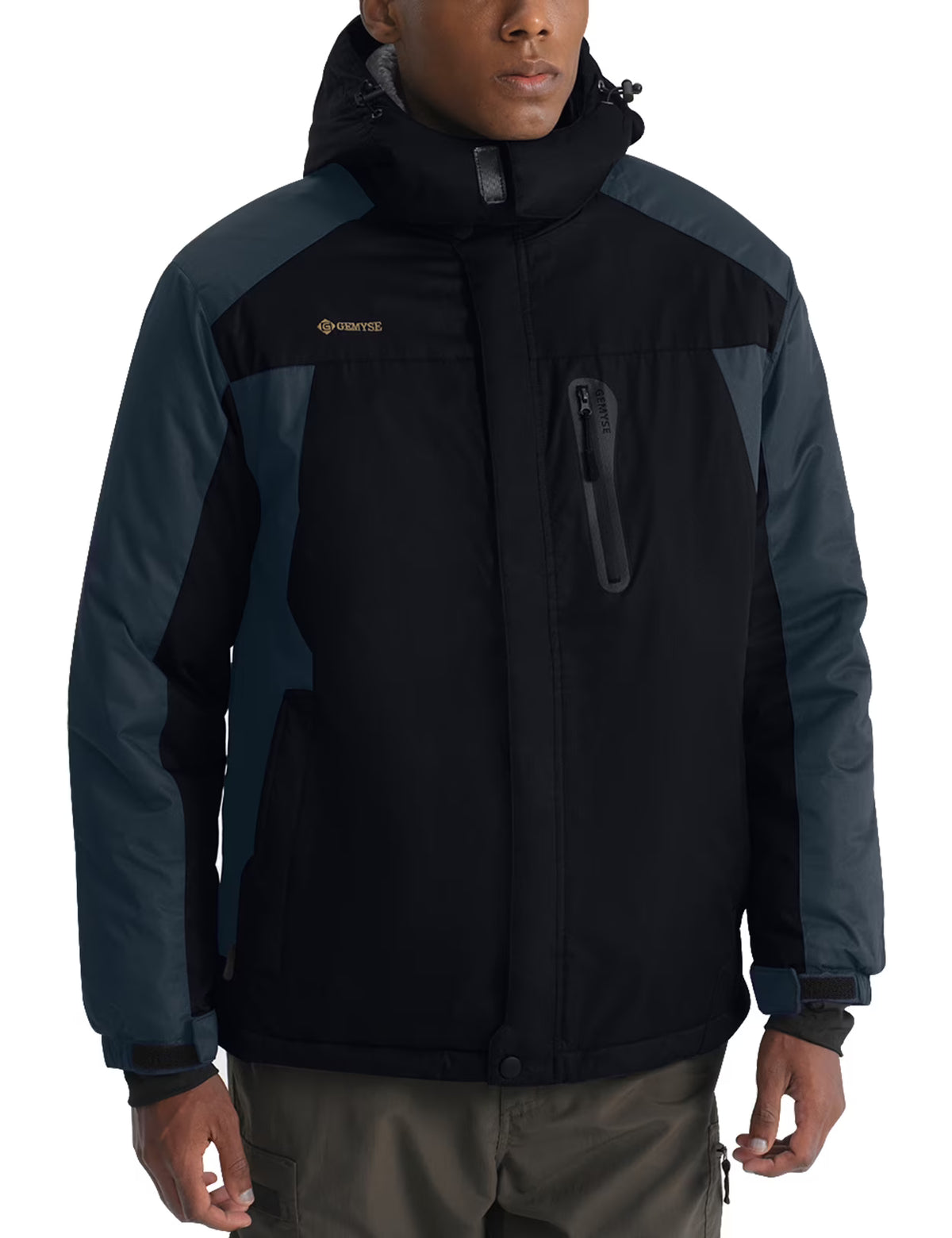 GEMYSE Mens Mountain Ski Snow Jacket Waterproof Windbreaker for Winter Rain(Graphite Grey, XL)