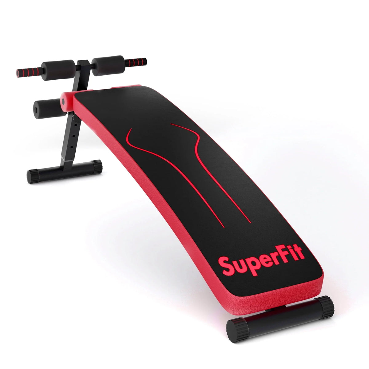 SuperFit Folding Weight Bench Adjustable Sit-up Board Workout Slant Bench Red