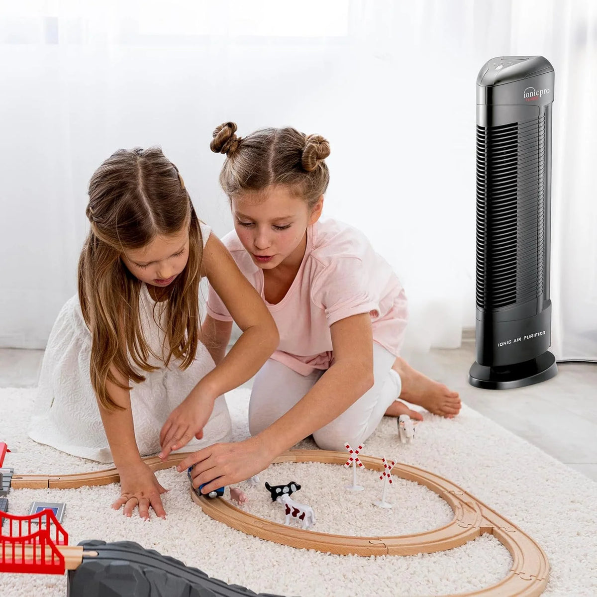 Ionic Pro Turbo (TA550) Ionic Air Purifier Tower for Home, Quiet Ionic Filterless Design, Covers Up to 500 Sq. Ft., Removes Odors, Smoke, Dust, and Allergens