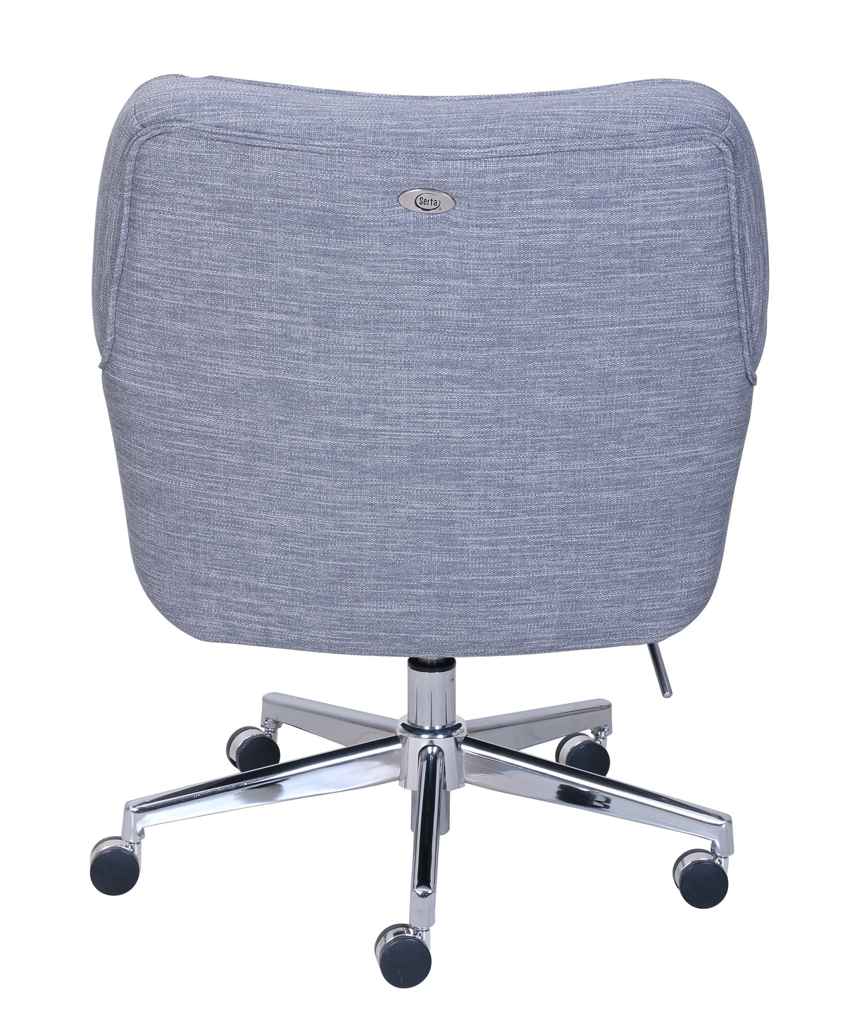 Serta Ashland Office Desk Chair, Button Tufted Mid-Back, Memory Foam Cushion, Chrome Swivel Base, Ivory