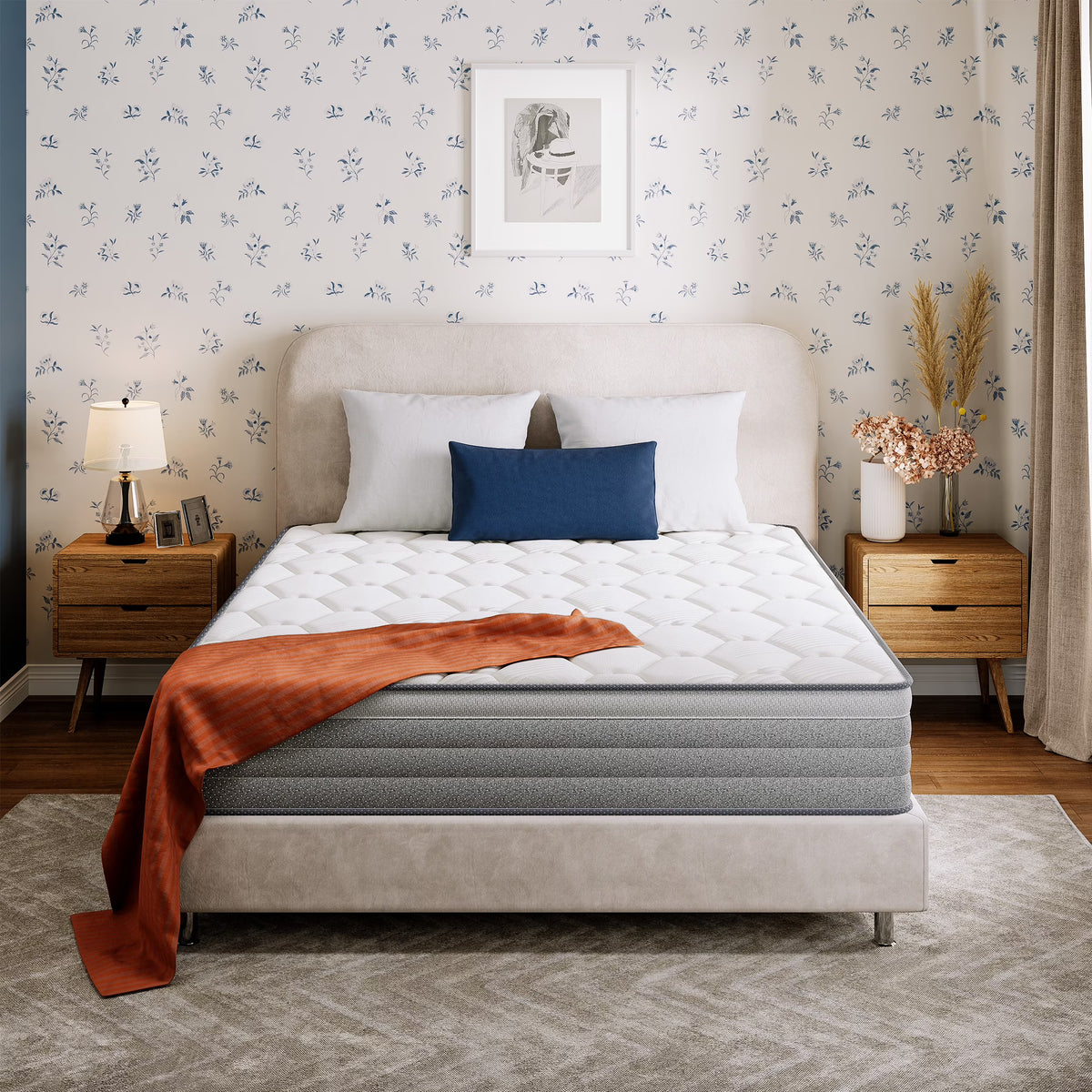 POSMOND Full Mattress, 10 inch Full Hybrid Mattress in a Box, Upgrade Individually Pocket Springs, Medium, Anti-static Fabric,Pressure Relief, Breathable Comfort and Durable, CertiPUR-US Certified