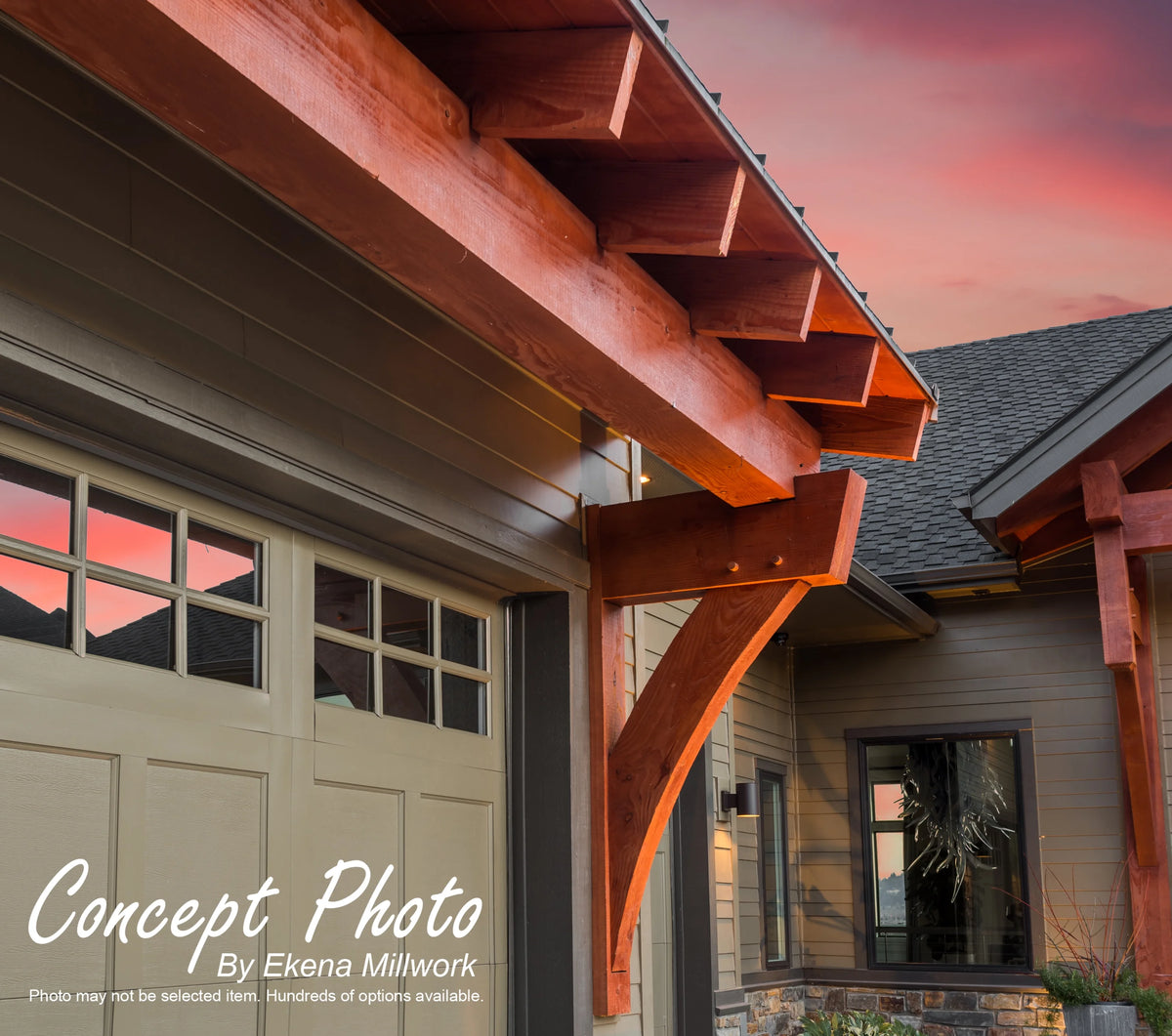 Ekena Millwork 3 1/2"W x 20"D x 28"H Balboa Traditional Smooth Bracket, Western Red Cedar