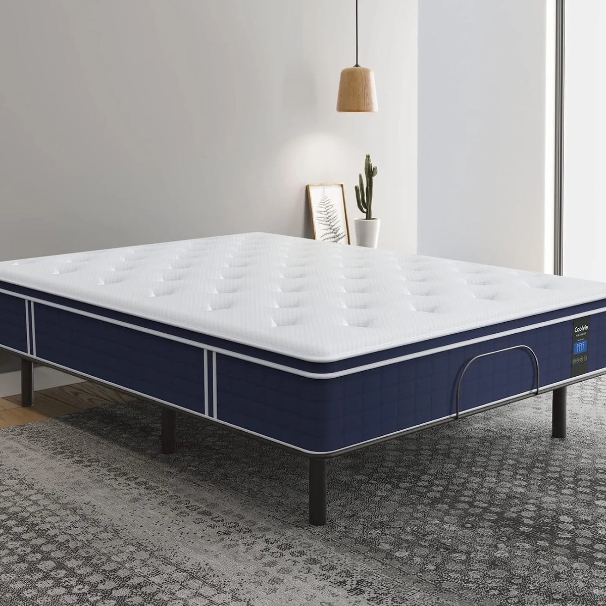 Full Size Mattress, Coolvie 12'' Full Mattress Hybrid Construction Individual Pocket Springs with Memory Foam,  Medium Feel