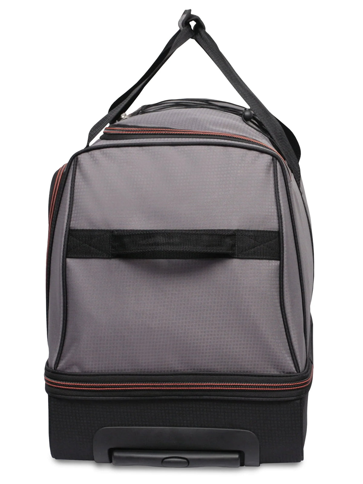 Protege Rolling Drop-Bottom Duffel Bag for Travel, 30 in, Black and Grey