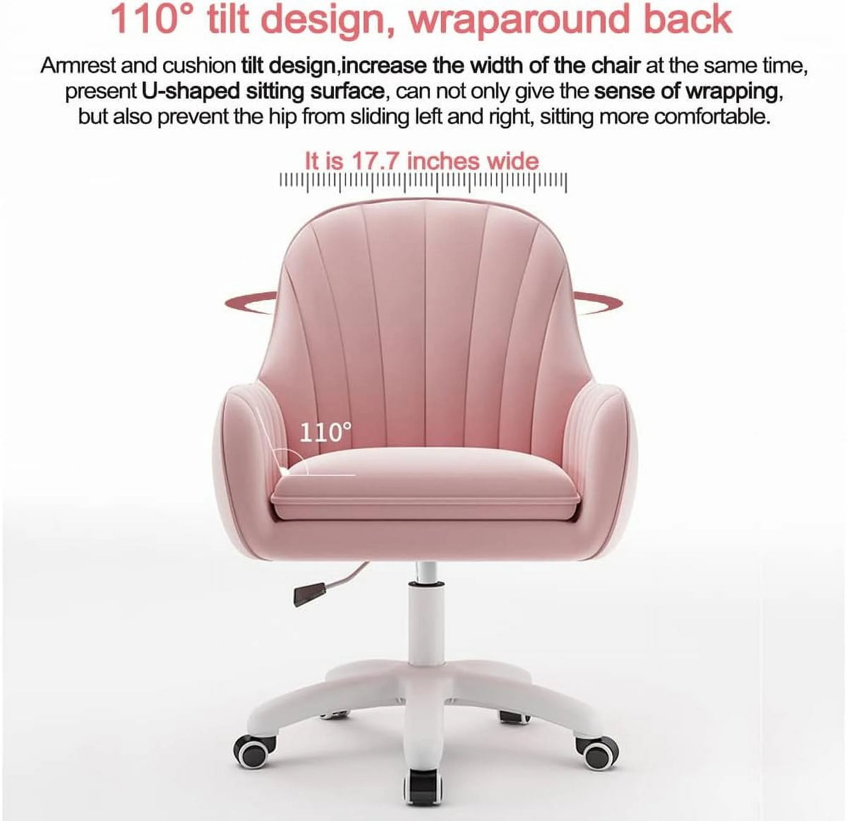 Home Office Chair Computer Chair with Mid-Back Upholstered Modern Tufted Computer Task Chair Swivel Height Adjustable Velvet Accent Chair.��White��