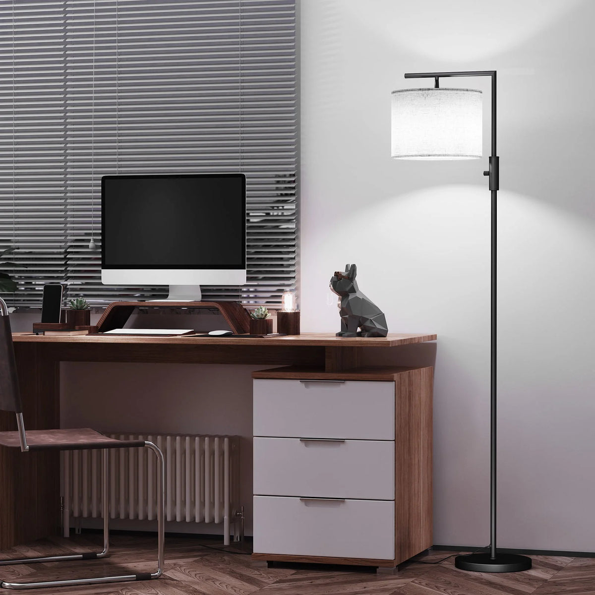 SUNMORY Black Modern Arc Floor Lamp for Living Room, Bedroom and Office
