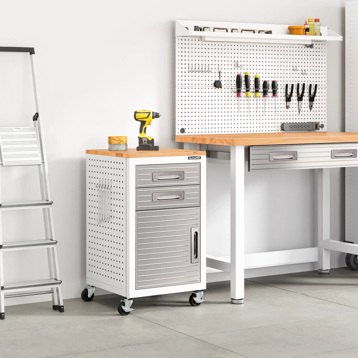 Seville Classics ULTRAHD? 2-Drawer Rolling Steel File Cabinet, Granite Gray