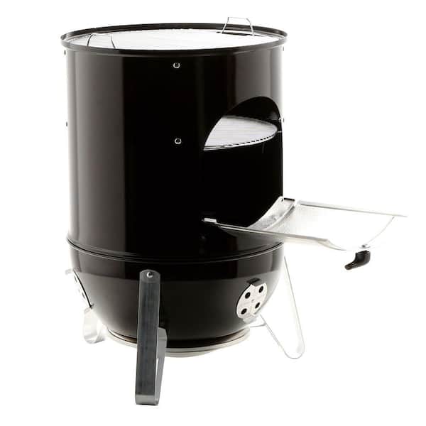 22 in. Smokey Mountain Cooker Smoker in Black with Cover and Built-In Thermometer