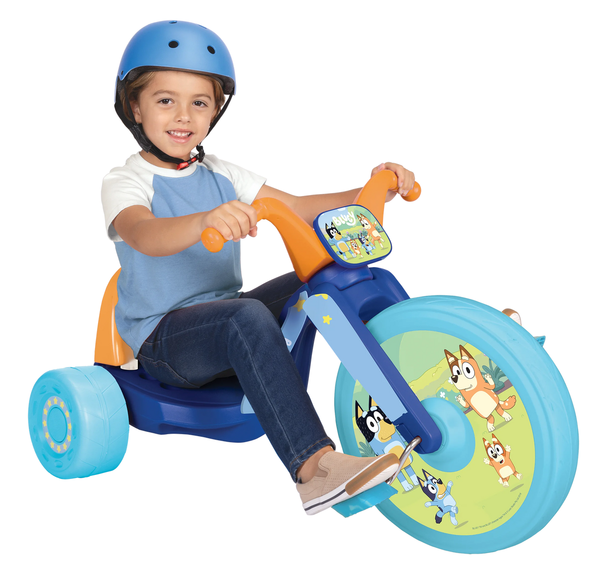 Fly Wheels Bluey Tricycle with 15 inch Front Wheel with Light Child Age 3 to 7 Years
