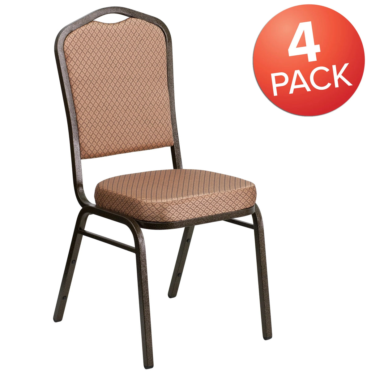 Emma + Oliver 4 Pack Crown Back Stacking Banquet Chair in Navy Vinyl - Silver Vein Frame