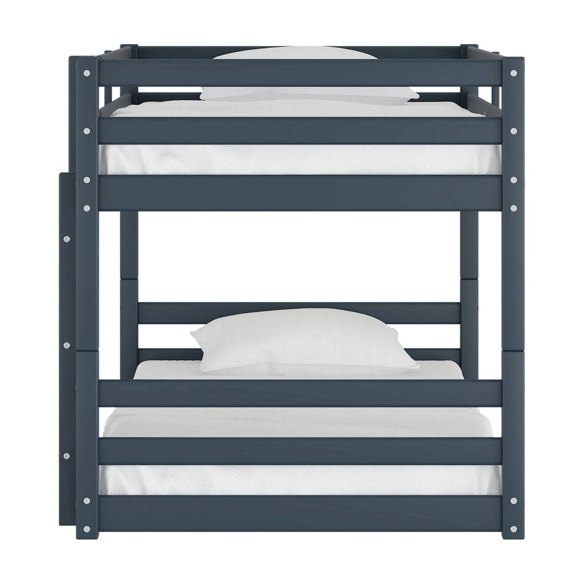 Campbell Wood Twin over Twin Floor Convertible Bunk Bed, Navy