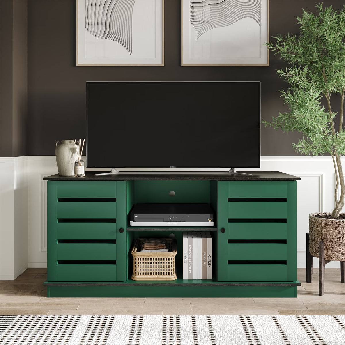 Castle Place Vintage TV Stand Console for TVs up to 50", Blue