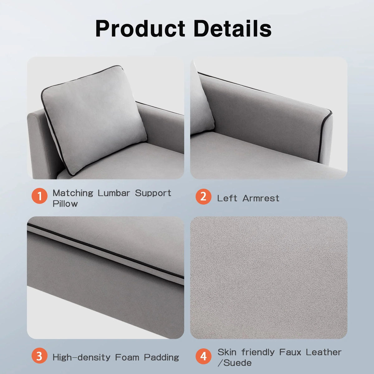 Chaise Lounge Indoor, 57" Long Upholstered Chaise Lounge Chair for Living Room Bedroom Office Chaise Lounge Sofa Recliner Sleeper Chair