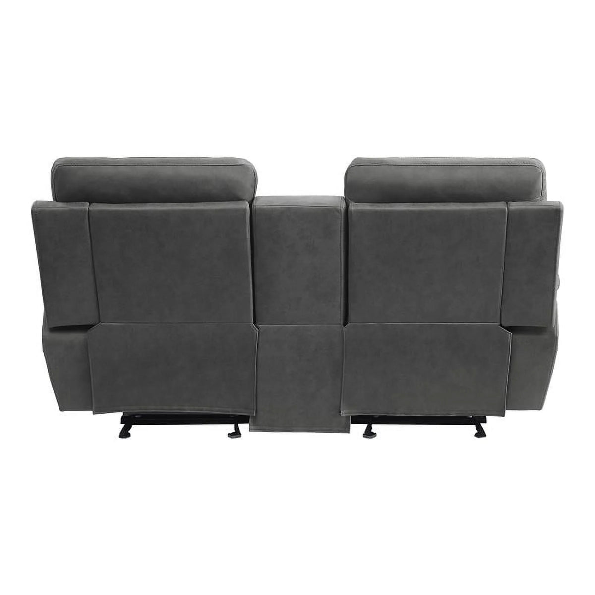 Lexicon Clifton 76" Microfiber Double Glider Reclining Love Seat in Gray