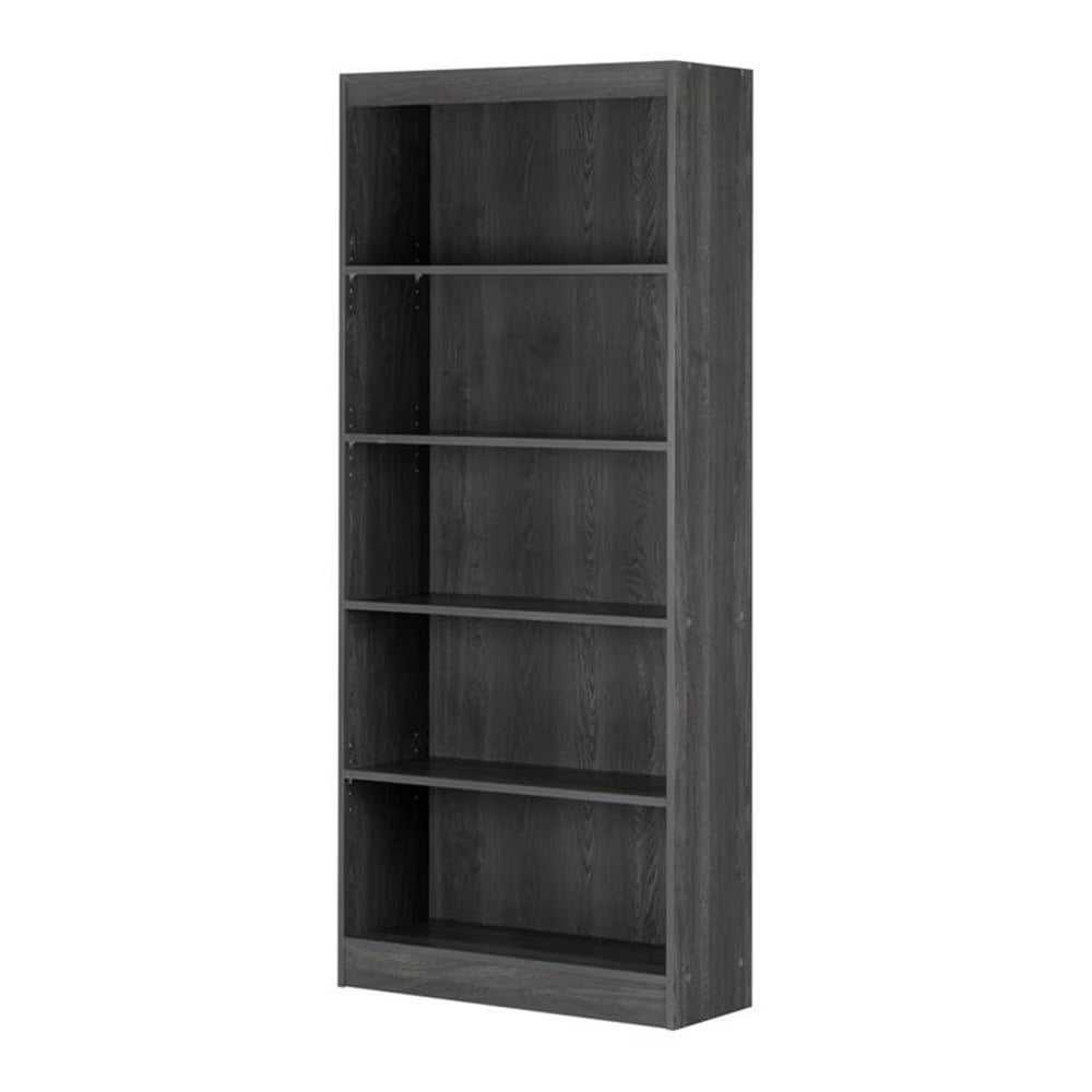 Pemberly Row 5-Shelf Transitional Wood Bookcase in Morgan Cherry