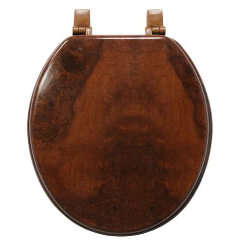 Trimmer Marbleized Molded Wood Round Toilet Seat