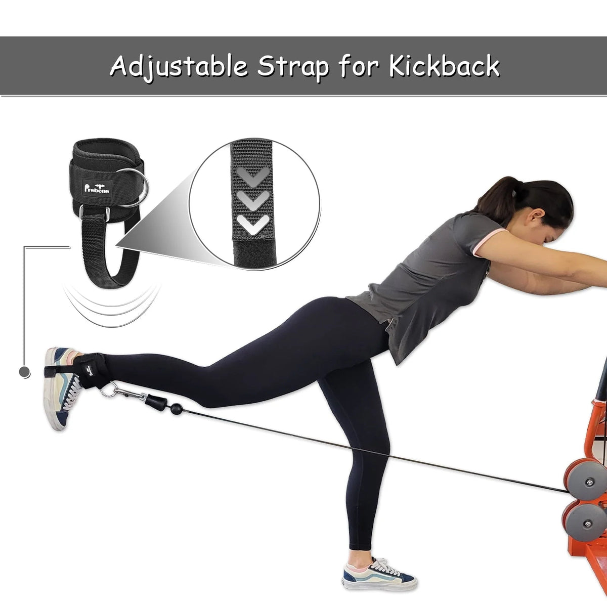 Prebene Ankle Strap for Cable Machines, Adaptive O-ring for Glute & Leg Workouts, Adjustable Ankle Cuffs for Kickbacks, Hip Abductors, Leg Extensions, Lower Body Exercises, Fit Women & Men