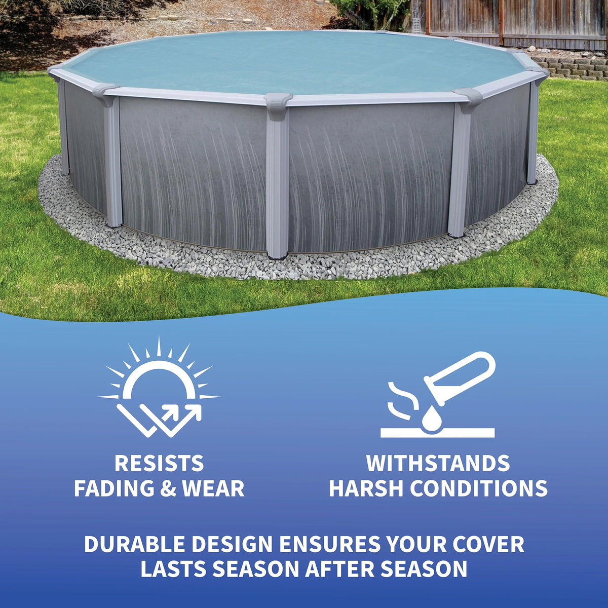 Blue Wave 12-mil Solar Blanket for Round Above-Ground Pools - Clear