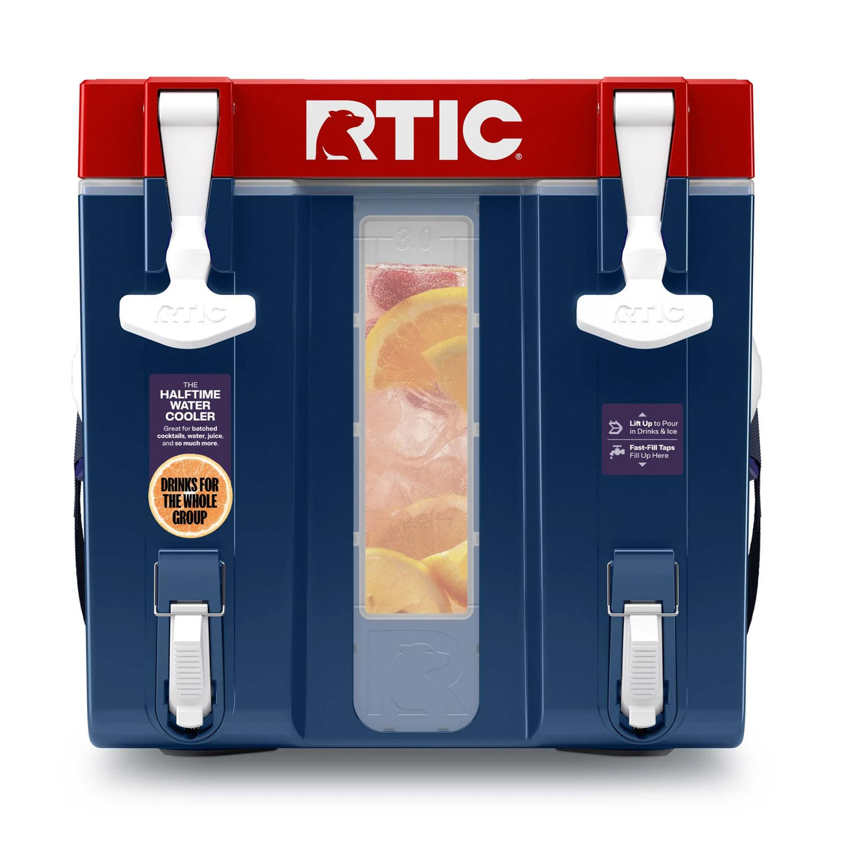 RTIC Halftime Water Cooler, 3 Gallon Hard-Sided Water Cooler, White