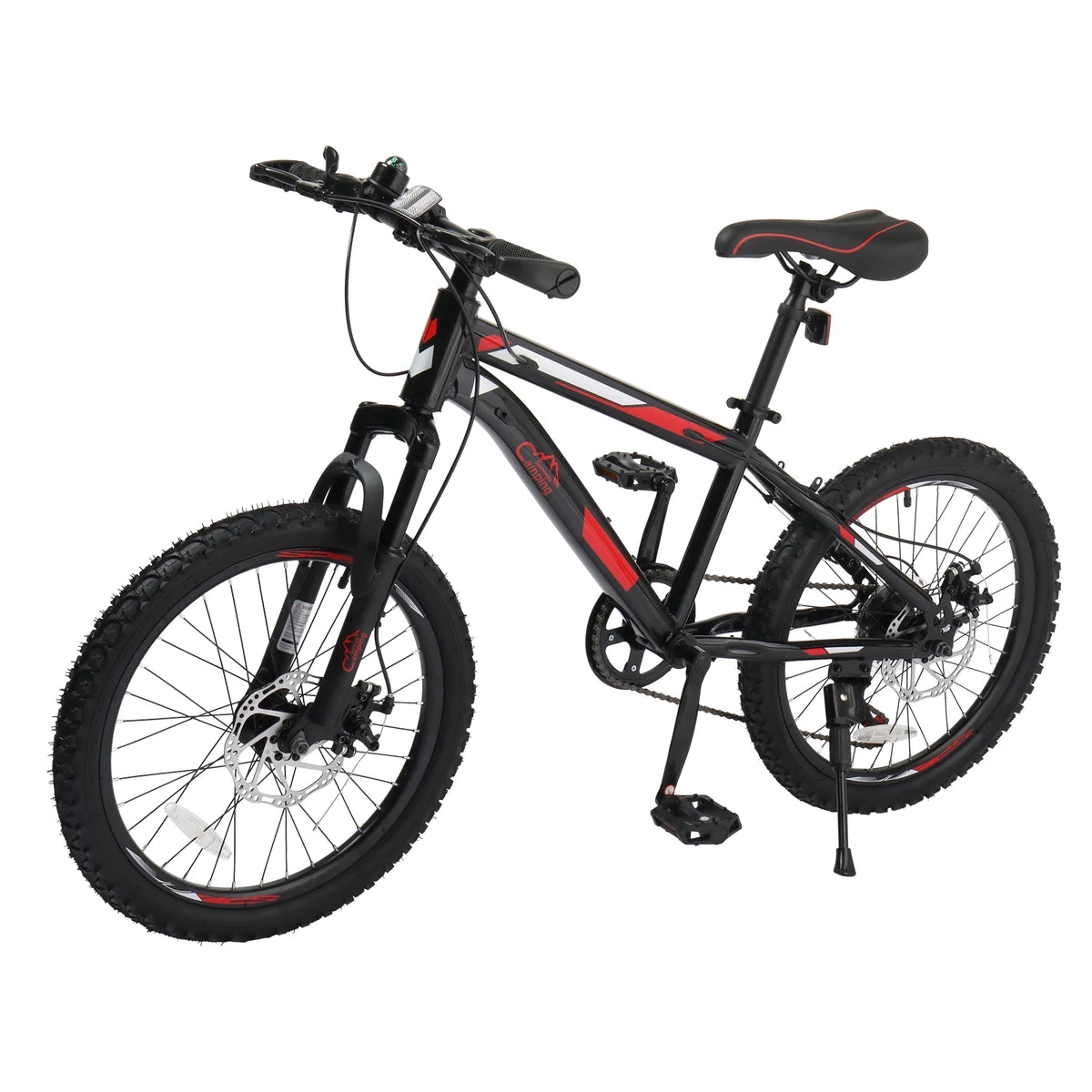 Ktaxon 20" Mountain Bike, 7 Speed Bike with Disc Brakes, Black