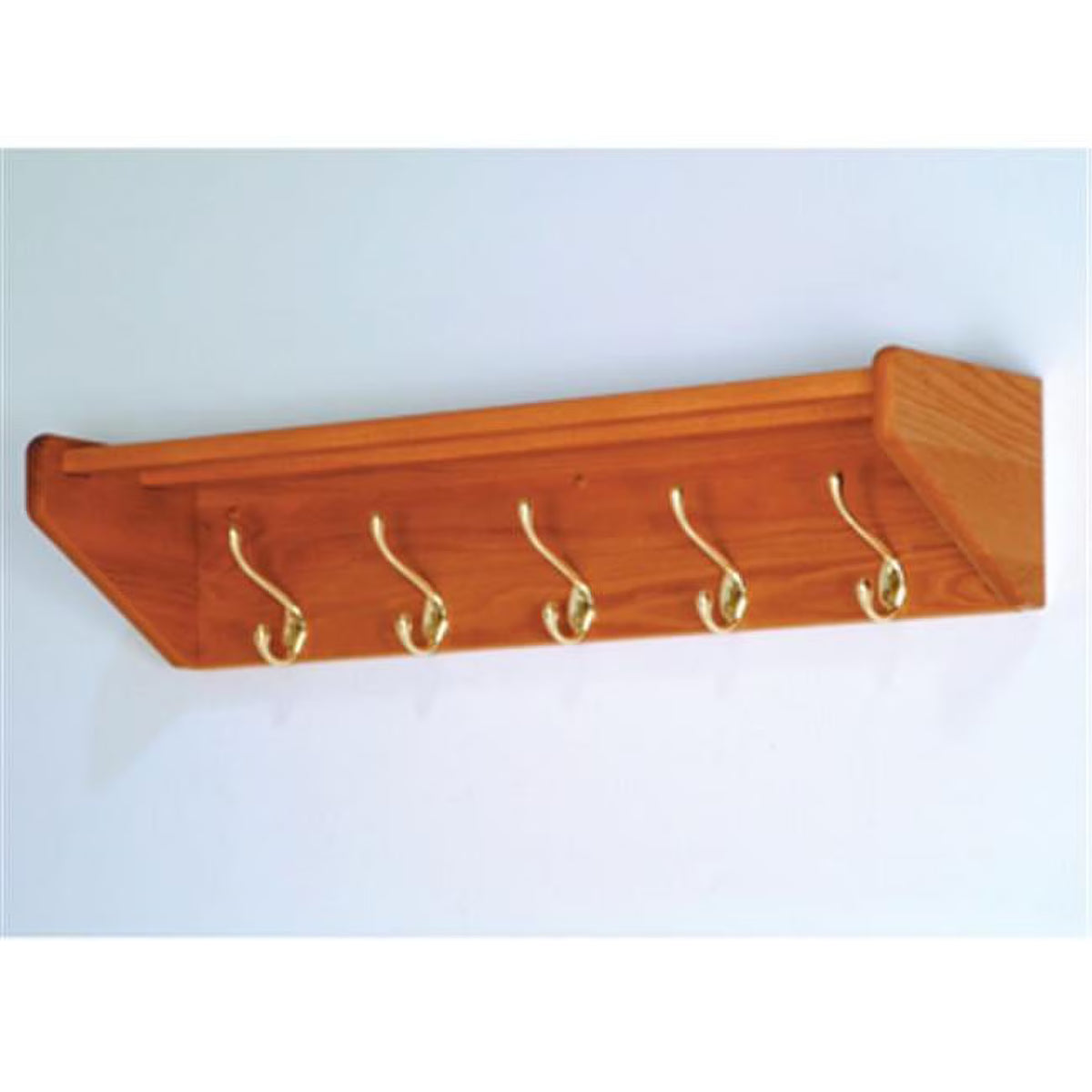 5-Hook Wooden Wall Coat and Hat Rack