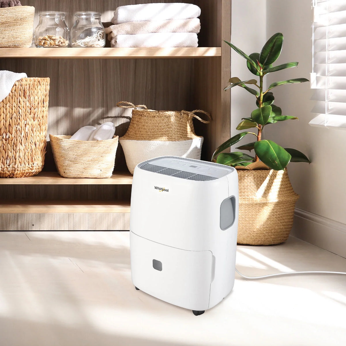 Whirlpool Energy Star 50-Pint 4500 Sq ft Humidity Absorber Dehumidifier, Bedroom, Basement, Garage, WHAD501DW