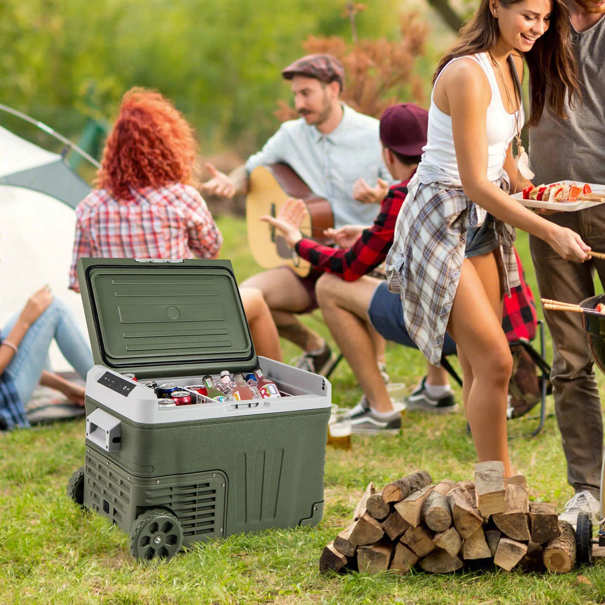 Costway 12 Volt Car Refrigerator 37 QT Portable Car Fridge with -4℉~68℉ Adjustable Range