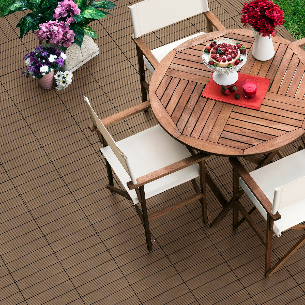 Golden Select WPC 12' x 12” Deck Tiles, 24 Tiles