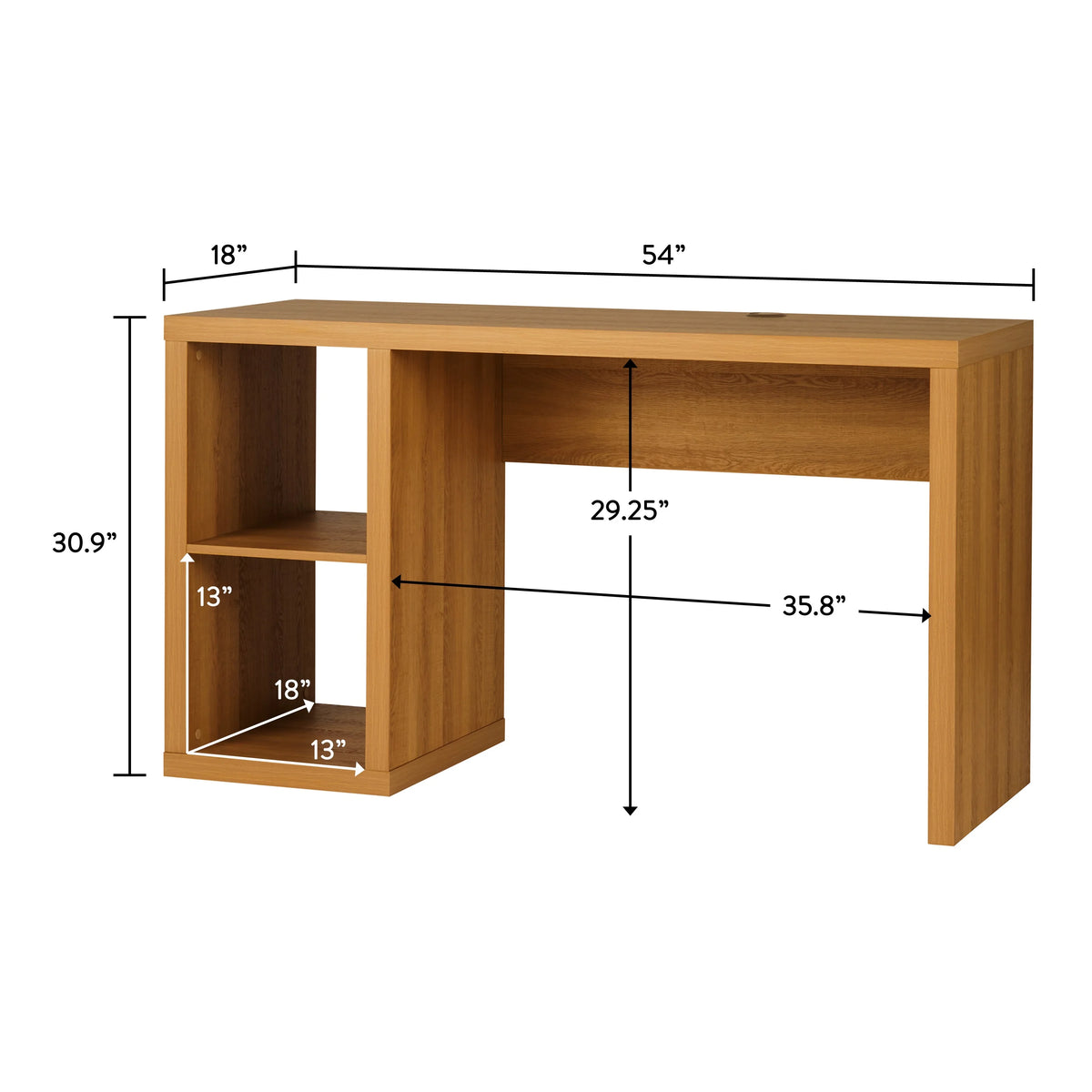 Better Homes & Gardens Cube Storage Office Desk, White Texture