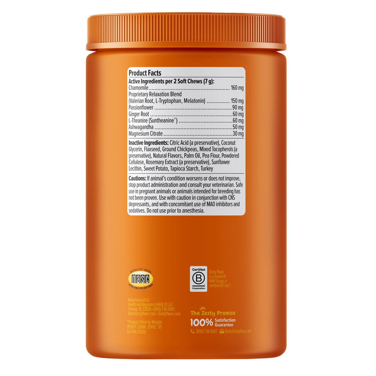 Zesty Paws Calming Plus for Dogs, Turkey Flavor, 160-count