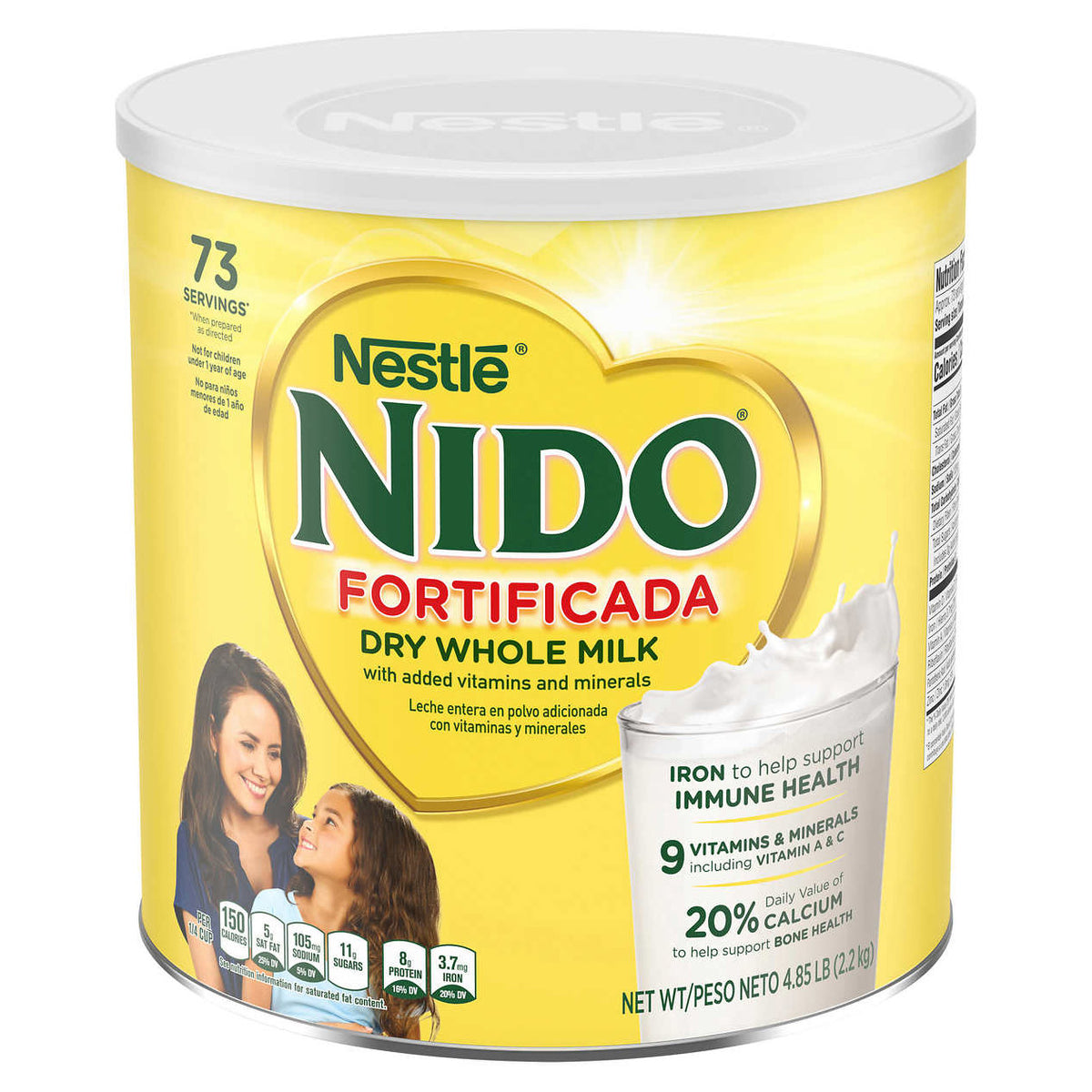 Nestlé Nido Fortificada, Dry Whole Milk, 4.85 lbs