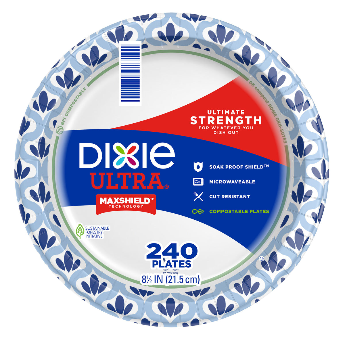 Dixie Ultra 8-1/2' Paper Plate, 240-count