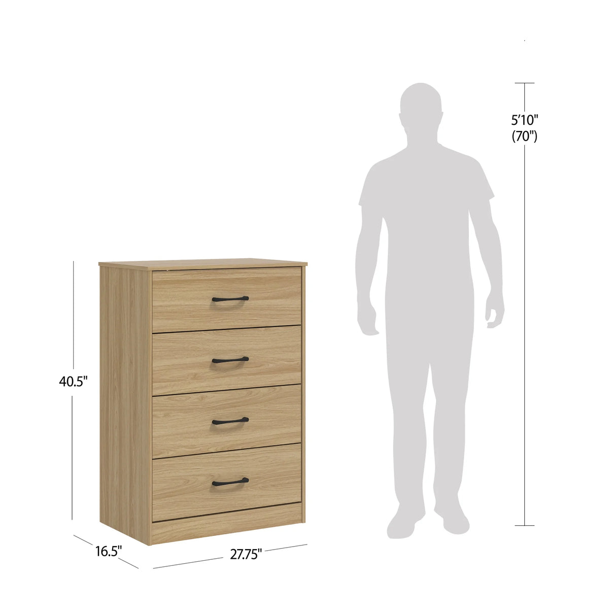 Mainstays Ardent 4 Drawer Dresser, Euro Oak