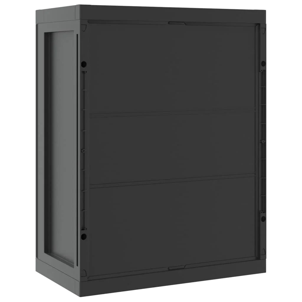 vidaXL Outdoor Storage Cabinet Black 25.6"x14.6"x33.5" PP