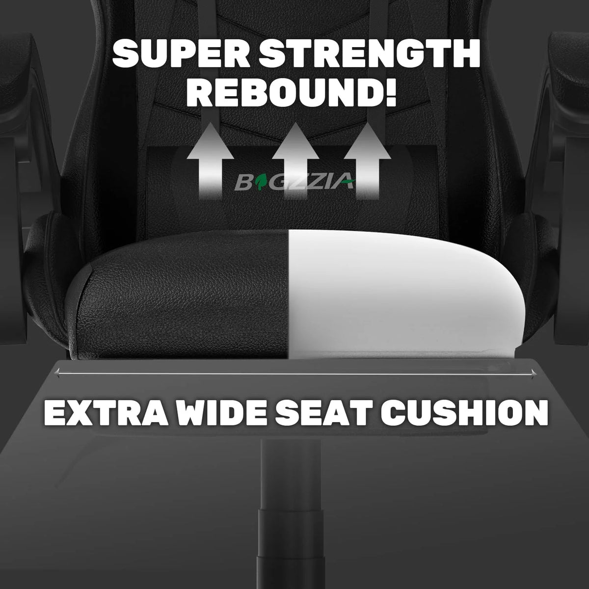 Bigzzia Gaming Chair Pu Leather Office Chair with Ergonomic Lumbar Pillow, Reclining Racing Game Chair Backrest and Seat Height Adjustable Swivel Recliner,Esports Chair with Headrest,Blue