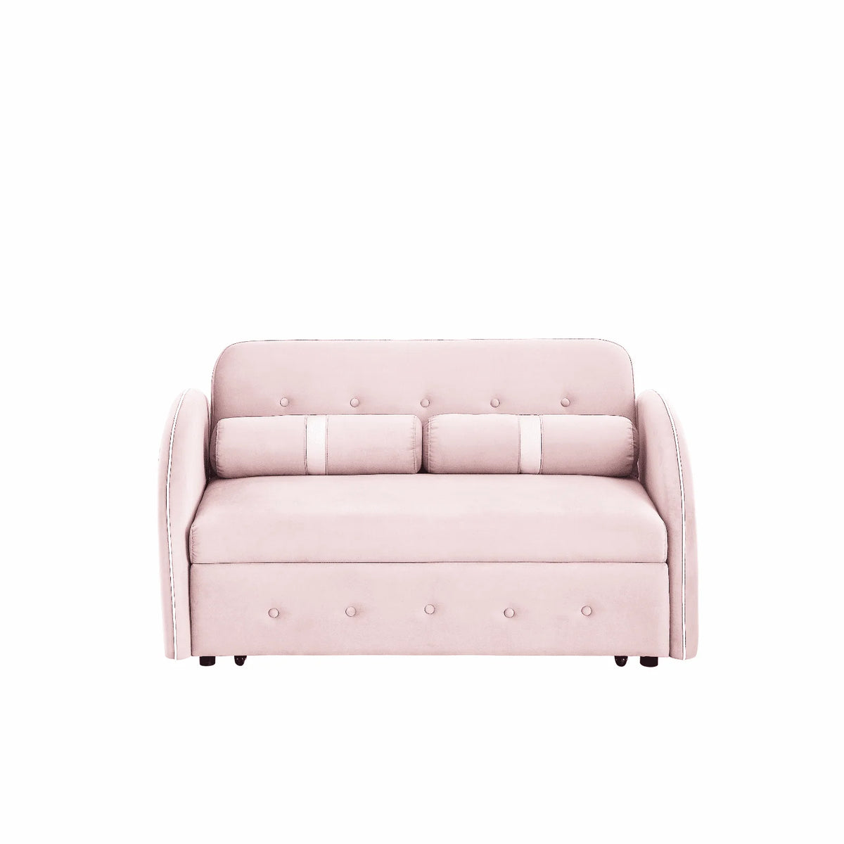 Modern Pull Out Sleeper Sofa Bed, Velvet Convertible Couch Loveseat with Adjsutable Backrest Side Pockets for Living Room Bedroom Apartment Office