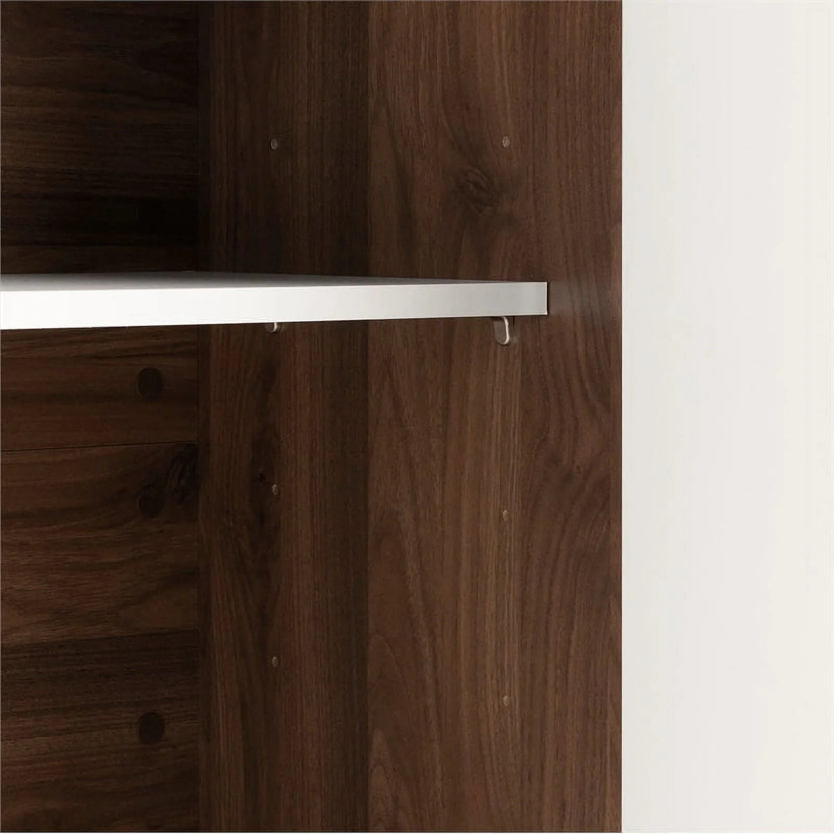 Myro Kitchen Island Natural Walnut and White