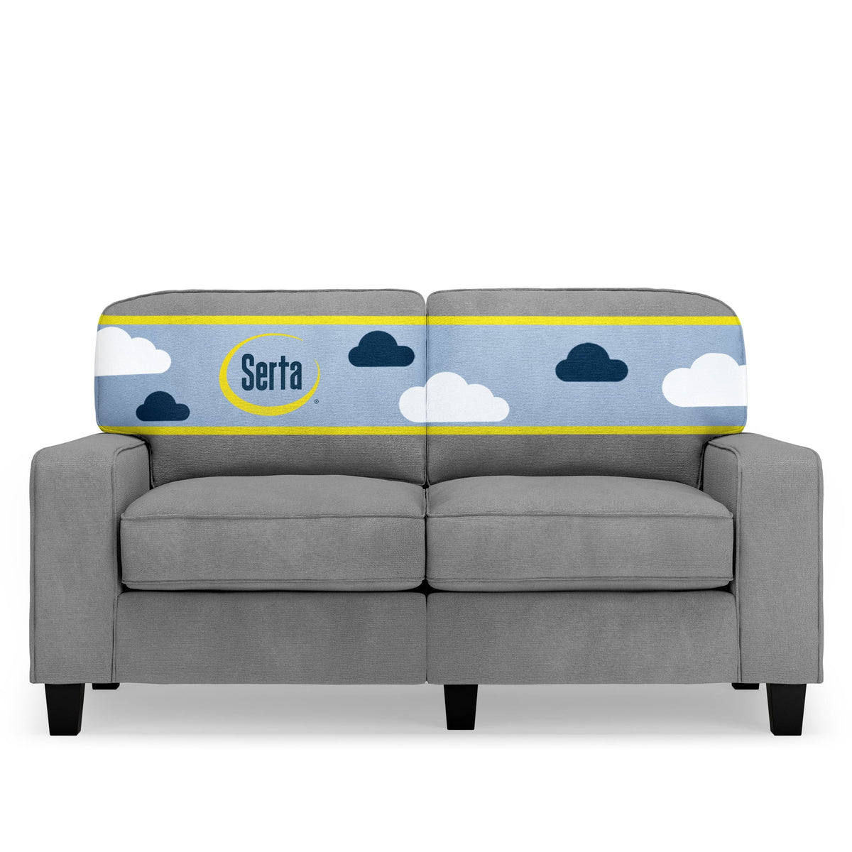 Serta Palisades 61" Track Arm Sofa Loveseat with Removable Covers Beige