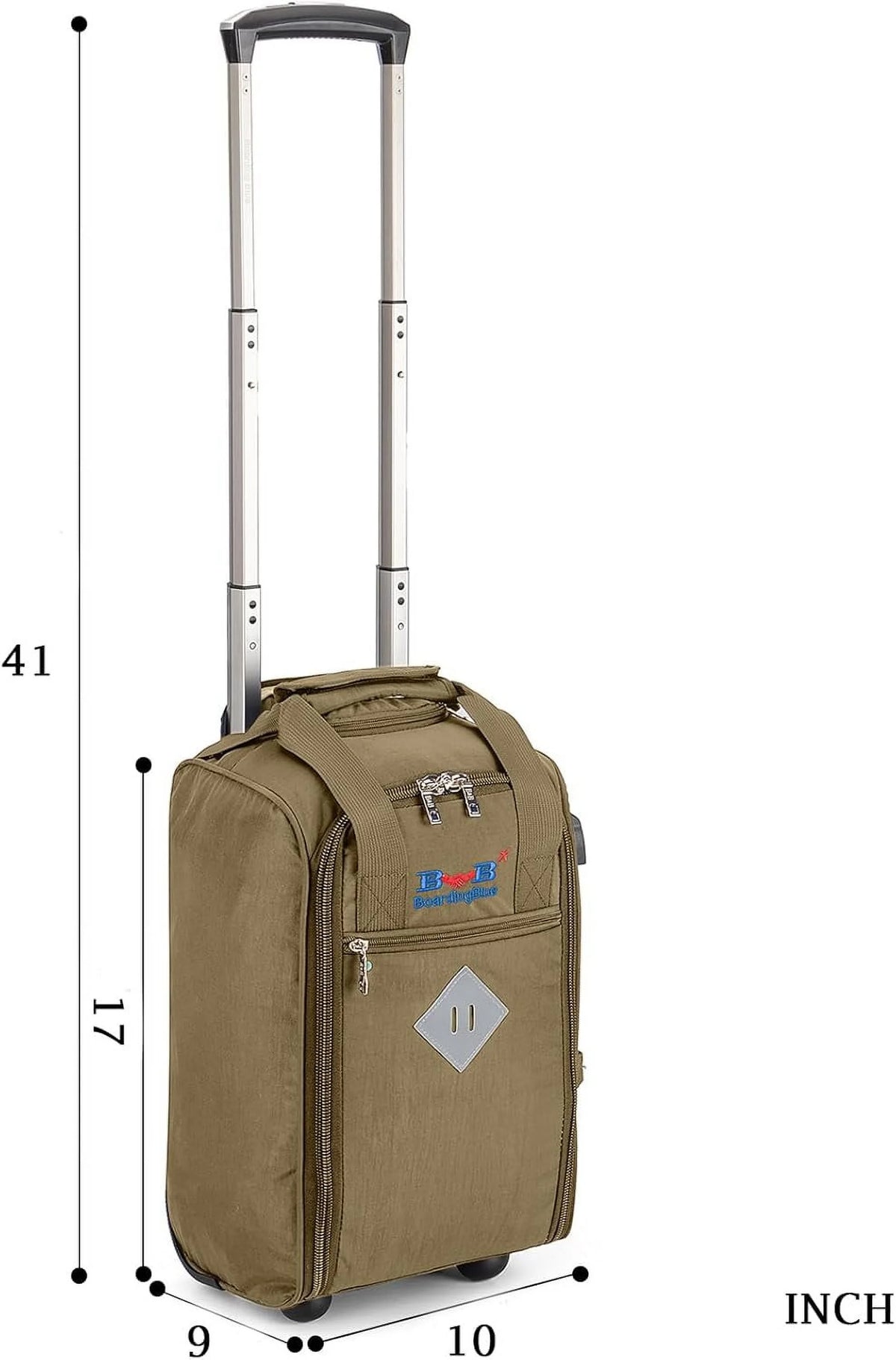 17" Rolling Personal Item Under Seat Duffel for United Airlines