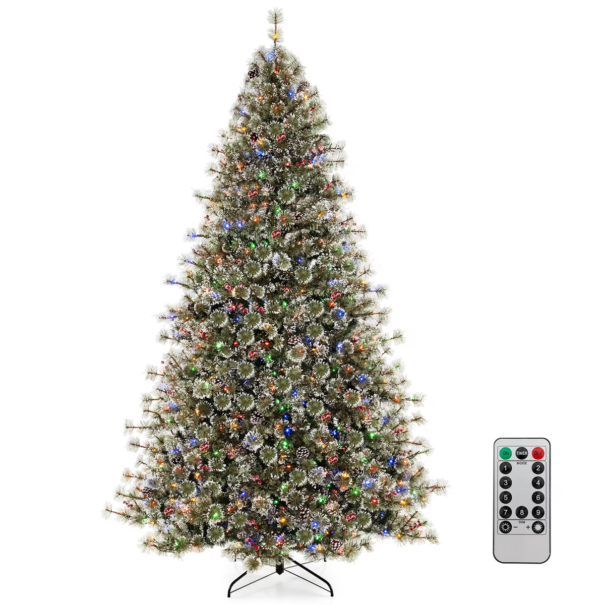 Costway 9 FT Artificial Christmas Tree with  360?�� Quick Power Connector 1714 Pine Needles