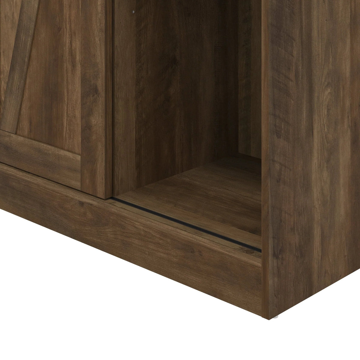 Woven Paths Shelton Wood Kitchen Pantry with 1 Sliding Barn Door, Knotty Oak