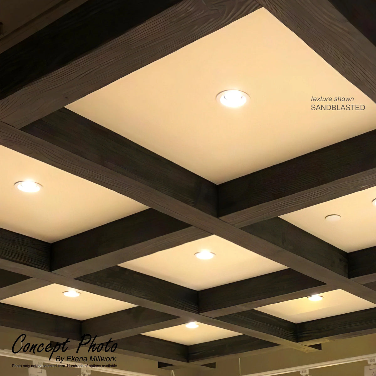 12"W x 8"H x 18'L 3-Sided (U-beam) Hand Hewn Endurathane Faux Wood Ceiling Beam, Factory Prepped