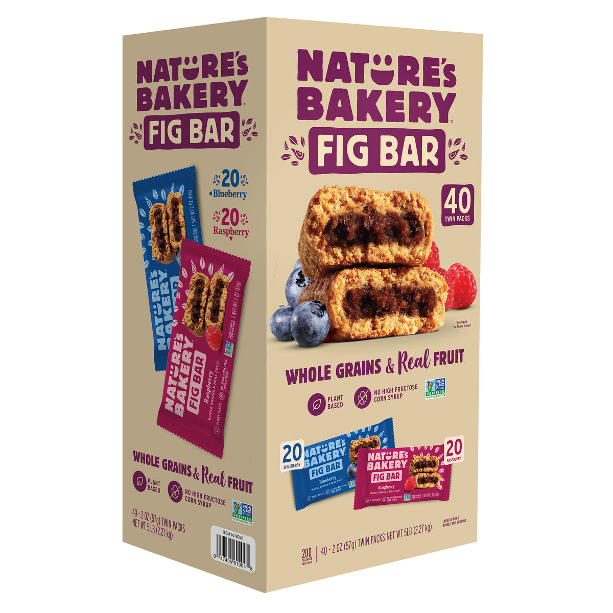 Nature's Bakery Fig Bar, Variety Pack, 2 oz, 40-count